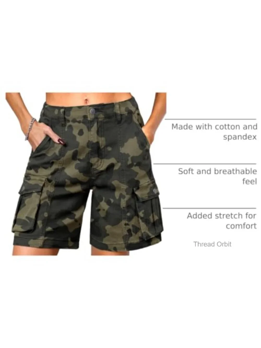 High Waist Cargo Shorts with Pockets Hiking Summer